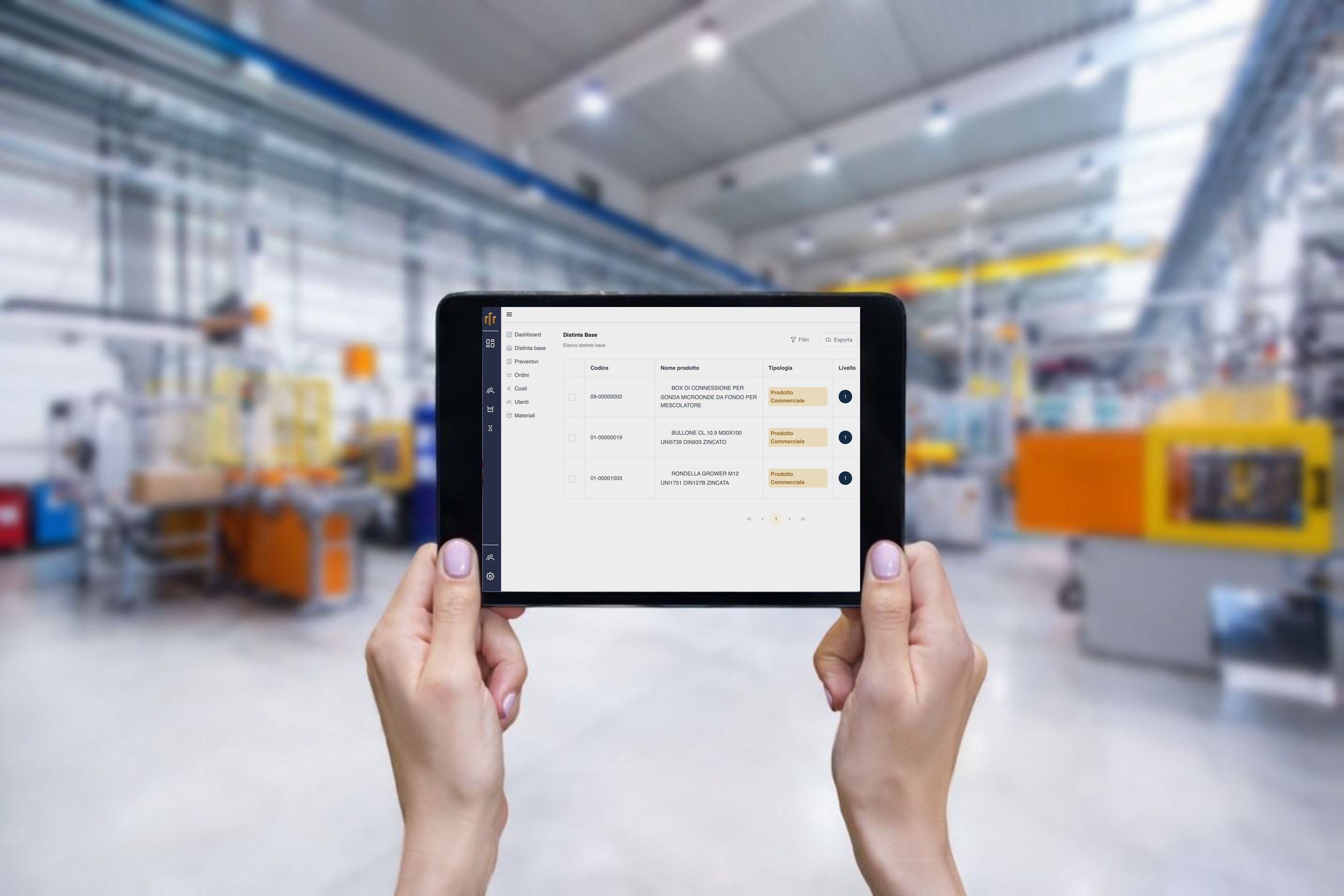 Build To Work consultato su tablet direttamente in stabilimento: la distinta base di una commessa a portata di mano in produzione